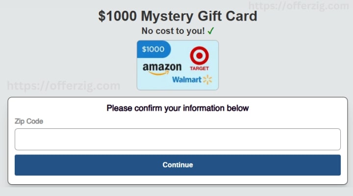 Get a $1000 American Prizes Gift Card Free